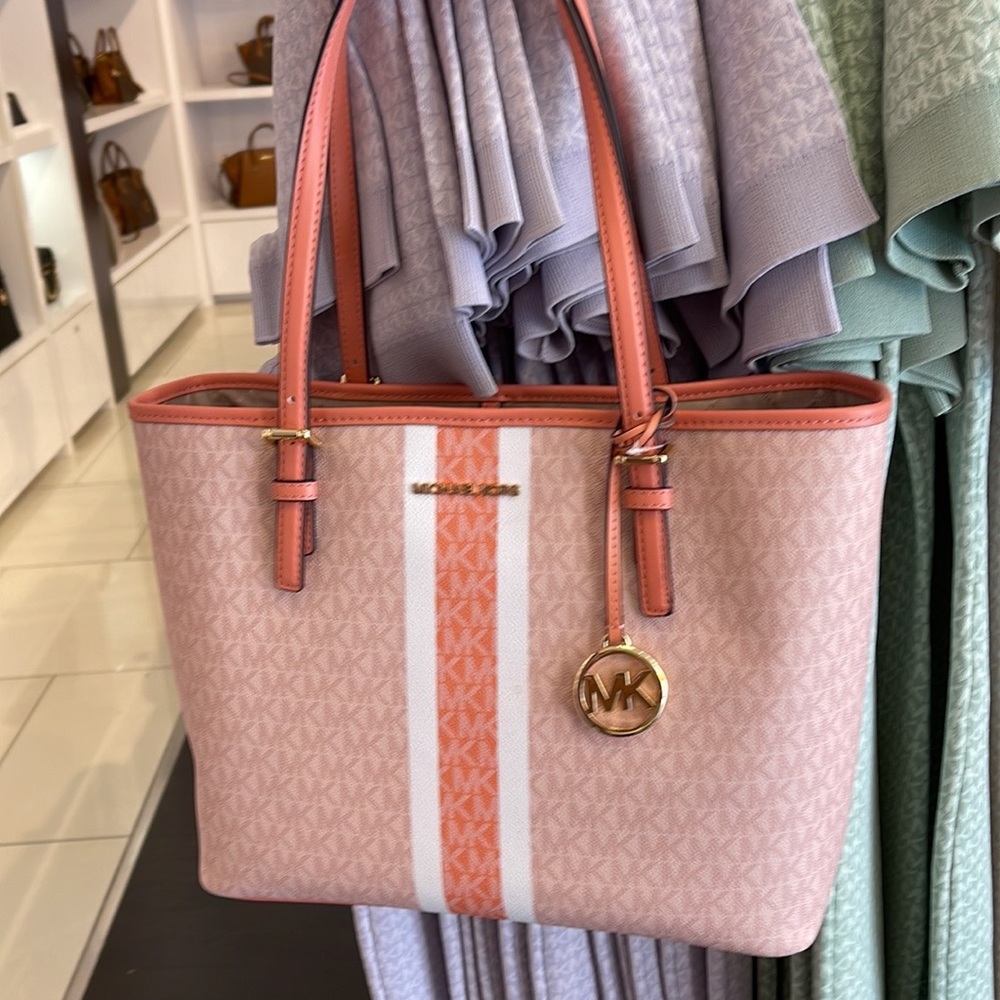 Michael Kors Jet Set Travel Medium Carryall Sherbert Multi - Picture 10 of 16